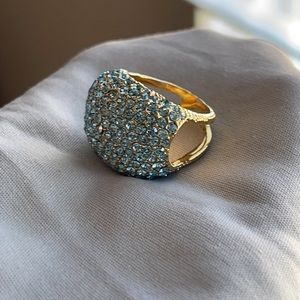 Glamour blue  rhinestone crystal spacer beads, side 7